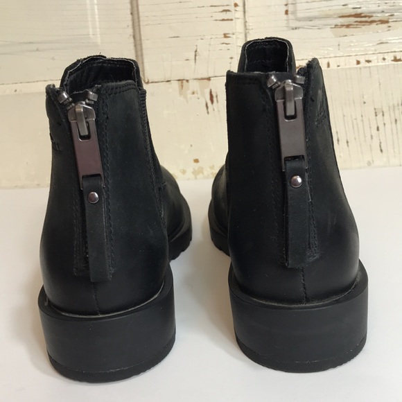 💙 Sorel Black Leather Ankle Boot - Picture 4 of 13